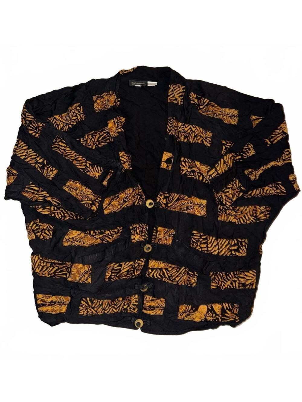 Vintage Nativewear Designs Animal Print Oversize Cardigan Size M See Measurement